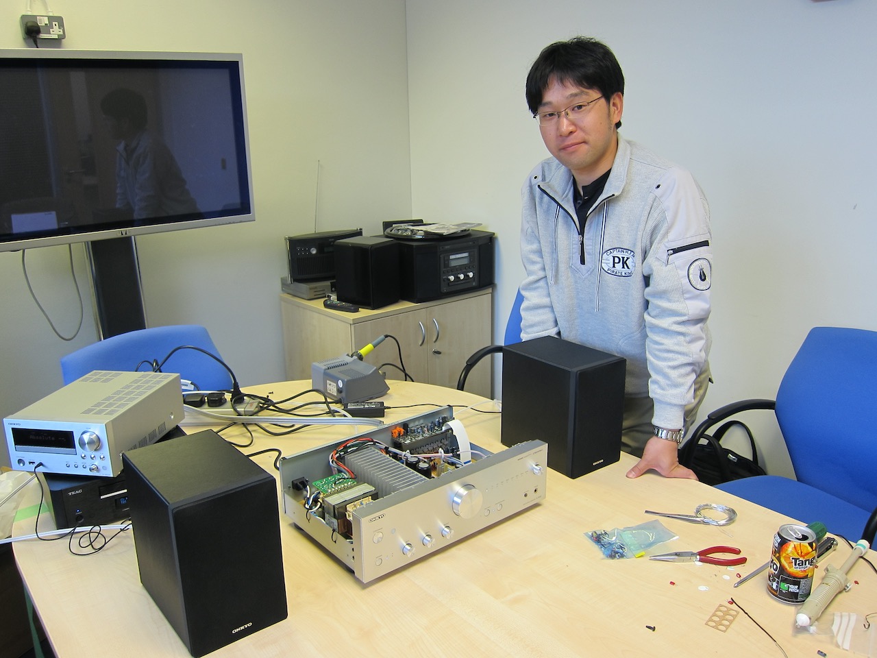 Multi-talented Onkyo engineer Norimasa Kitagawa. 